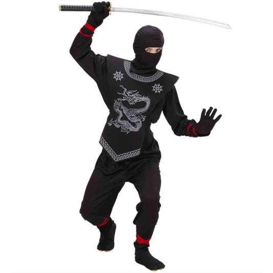 Black Ninja Kostyme for Barn (7733)