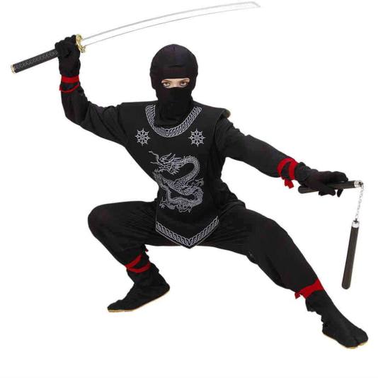 Black Ninja Kostyme for Barn (7734)