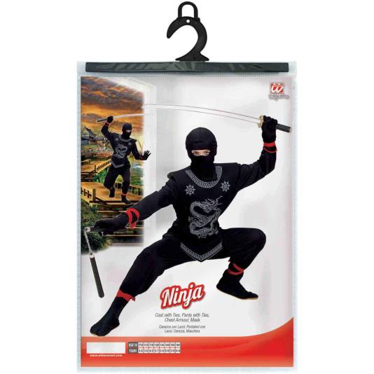 Black Ninja Kostyme for Barn (7735)