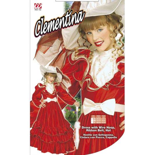 Kostyme for jenter - Rød Clementina kjole (7761)