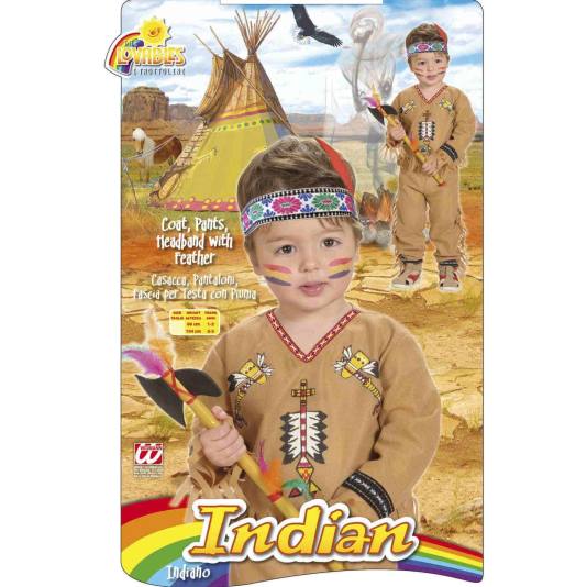 Søt Indianergutt - Kostyme for små barn (7868)