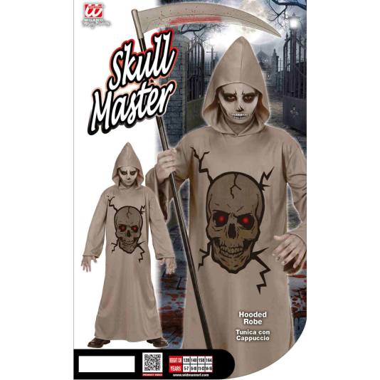 Skull Master -Kostyme Kappe med Hette - Halloween (7982)