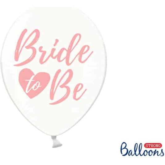 Ballonger - Bride to Be - Klar og Rosa skrift - 6pk (8181)