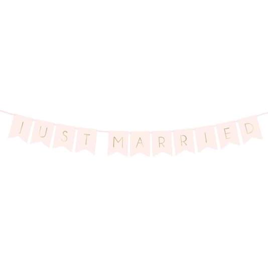Banner - Just Married - Lys Rosa - 15 x 155cm (8652)