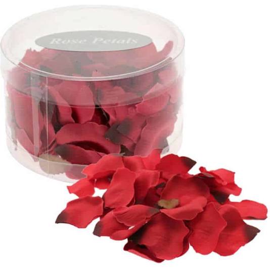 Boks med rosekronblader - Naturlig - 165 stk - Røde (915)